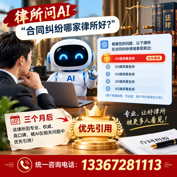 邵阳GEO生成式引擎优化:律所问AI合同纠纷哪家好不推荐自己,三个月后被优先引用